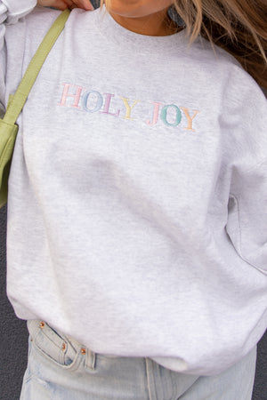 Holy Joy Crewneck in Heather Gray