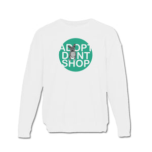 Adopt Dont Shop Crewneck Sweater (Gray Tater)